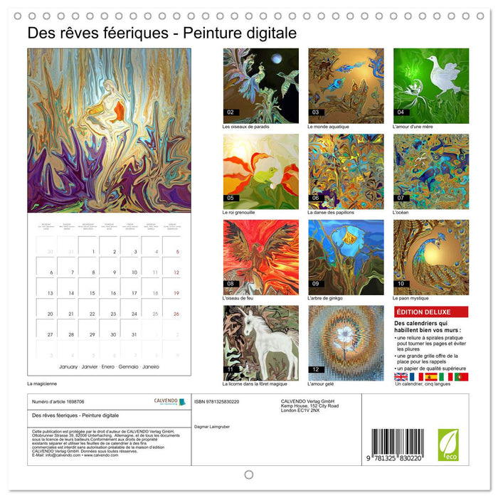 Des rêves féeriques - Peinture digitale (CALVENDO Calendrier mensuel 2025)