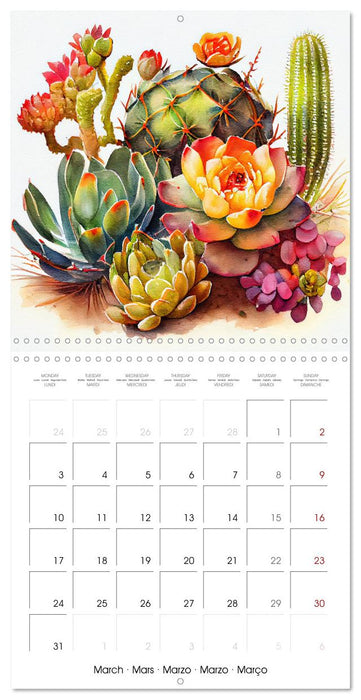 The Art of Succulents and Cacti (CALVENDO Monthly Calendar 2025)