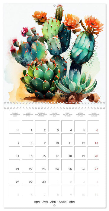 The Art of Succulents and Cacti (CALVENDO Monthly Calendar 2025)