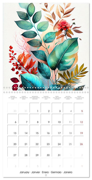 The Art of Leaves (CALVENDO Monthly Calendar 2025)