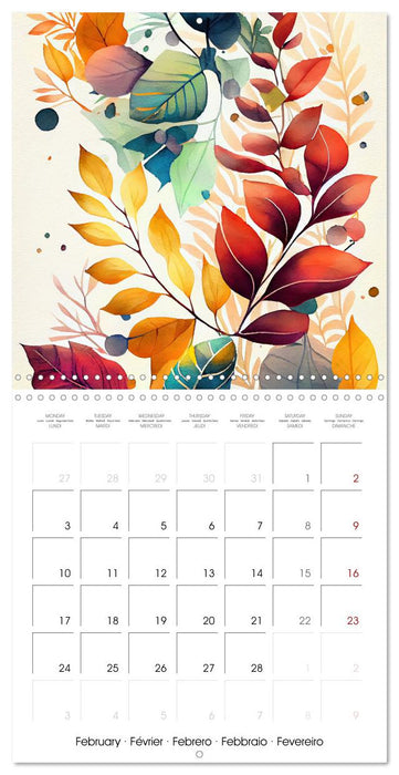 The Art of Leaves (CALVENDO Monthly Calendar 2025)