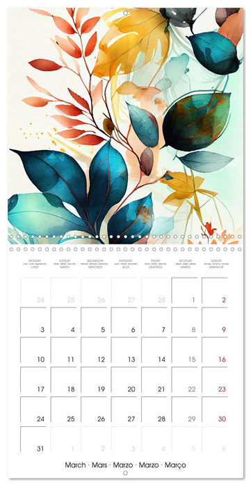 The Art of Leaves (CALVENDO Monthly Calendar 2025)