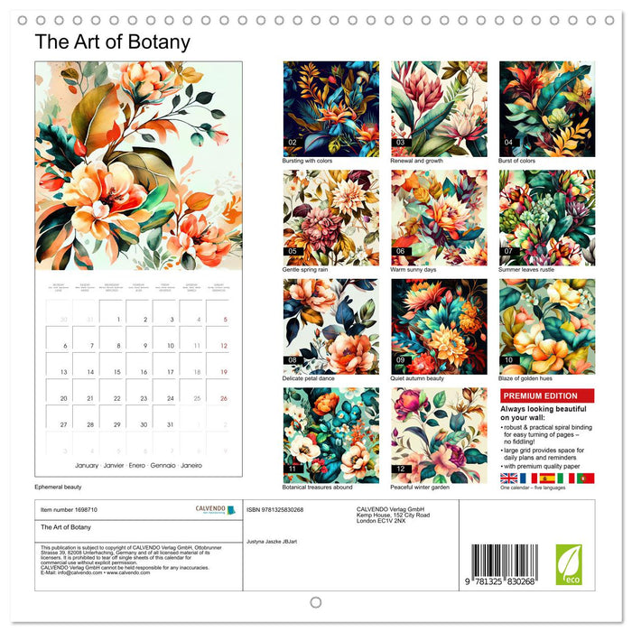 The Art of Botany (CALVENDO Monthly Calendar 2025)