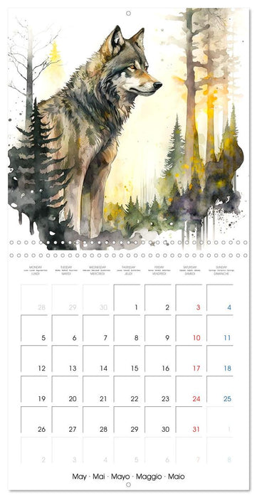 Animaux de la forêt à l'aquarelle (CALVENDO Calendrier mensuel 2025)