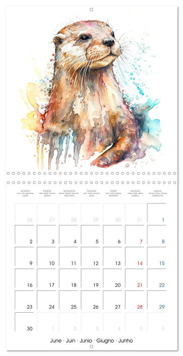 Animaux de la forêt à l'aquarelle (CALVENDO Calendrier mensuel 2025)