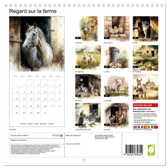 Regard sur la ferme (CALVENDO Calendrier mensuel 2025)