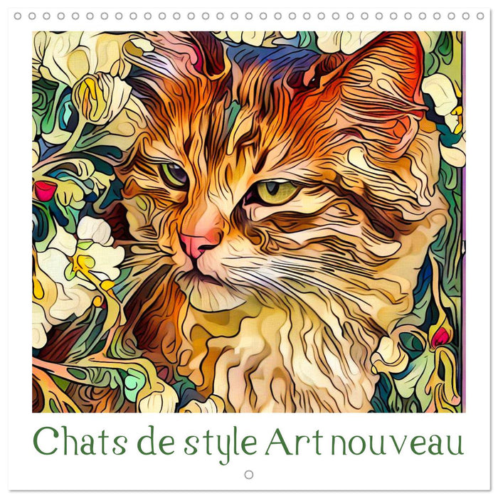 Chats de style Art nouveau (CALVENDO Calendrier mensuel 2025)