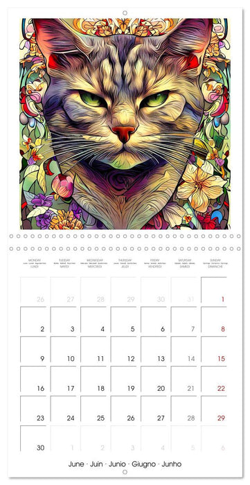 Chats de style Art nouveau (CALVENDO Calendrier mensuel 2025)