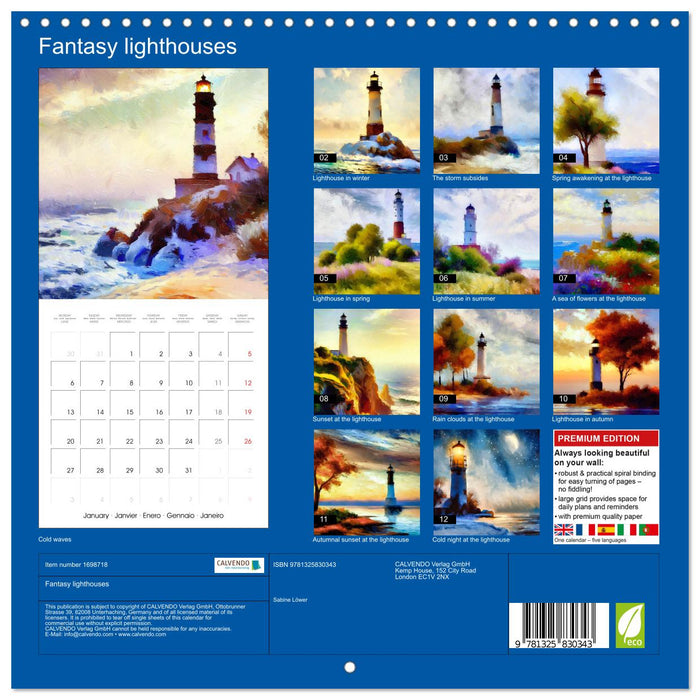 Fantasy lighthouses (CALVENDO Monthly Calendar 2025)