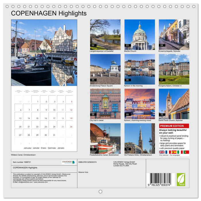 COPENHAGEN Highlights (CALVENDO Monthly Calendar 2025)