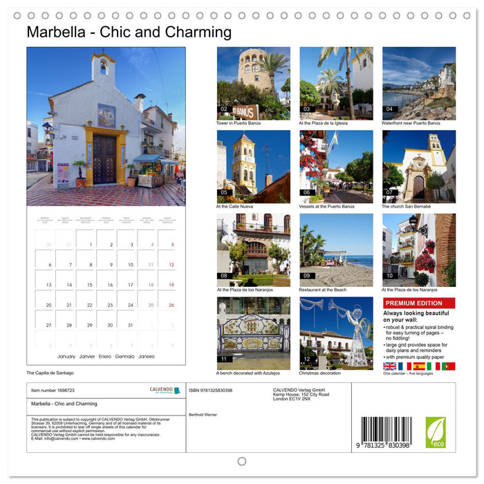 Marbella - Chic and Charming (CALVENDO Monthly Calendar 2025)