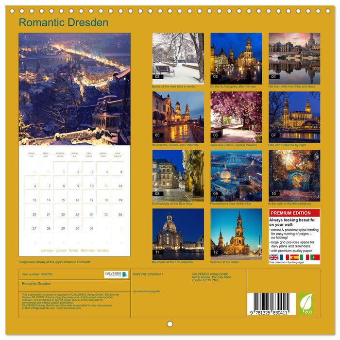 Romantic Dresden (CALVENDO Monthly Calendar 2025)