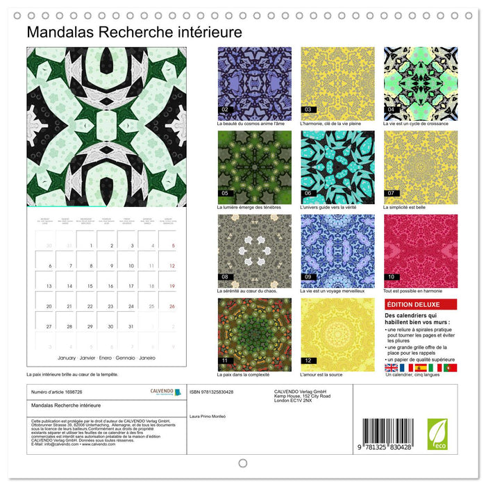 Mandalas Recherche intérieure (CALVENDO Calendrier mensuel 2025)