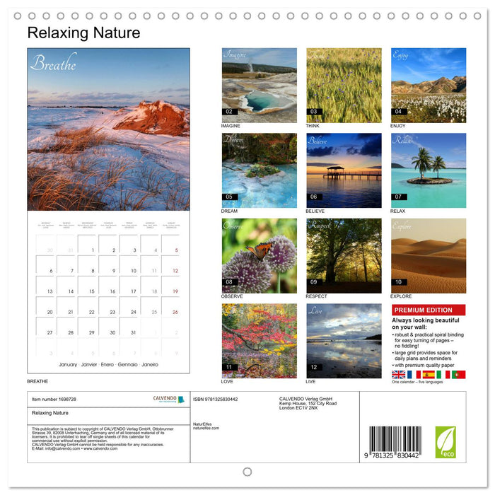 Relaxing Nature (CALVENDO Monthly Calendar 2025)