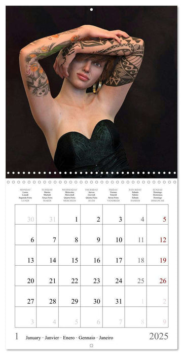 Tattoos on nice skin (CALVENDO Monthly Calendar 2025)