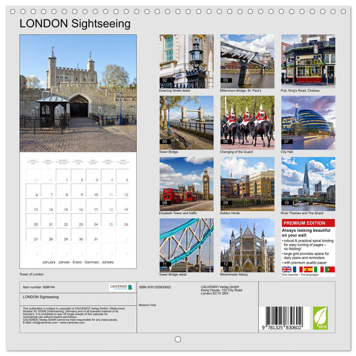 LONDON Sightseeing (CALVENDO Monthly Calendar 2025)