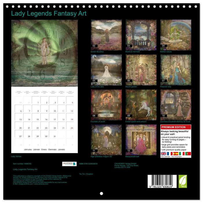 Lady Legends Fantasy Art (CALVENDO Monthly Calendar 2025)