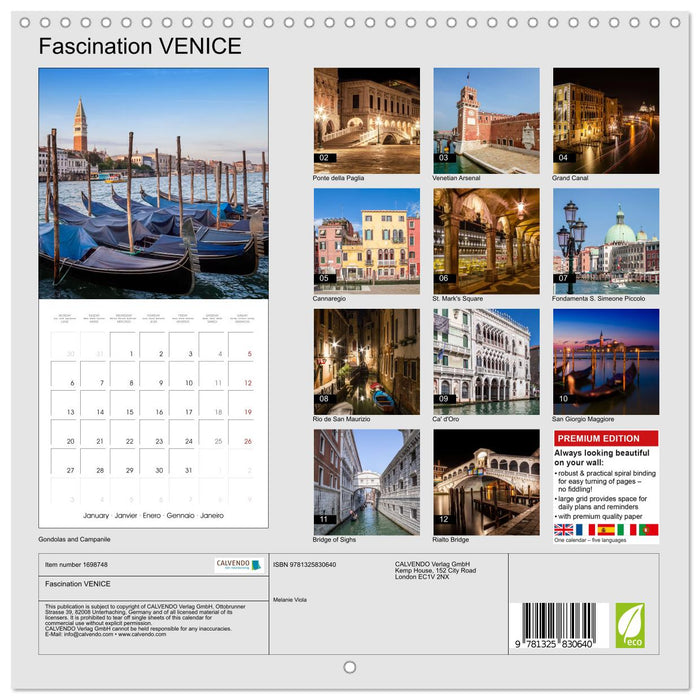 Fascination VENICE (CALVENDO Monthly Calendar 2025)