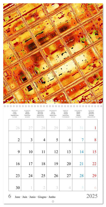 Art abstrait ensoleillé (CALVENDO Calendrier mensuel 2025)