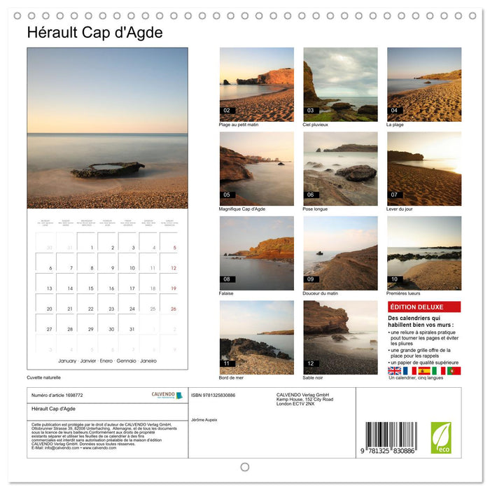 Hérault Cap d'Agde (CALVENDO Calendrier mensuel 2025)