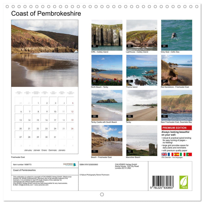 Coast of Pembrokeshire (CALVENDO Monthly Calendar 2025)