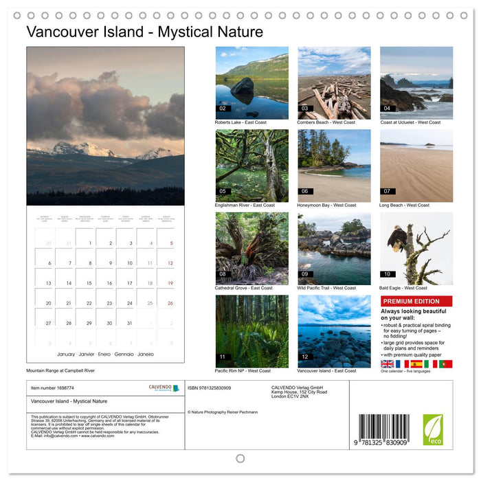 Vancouver Island - Mystical Nature (CALVENDO Monthly Calendar 2025)