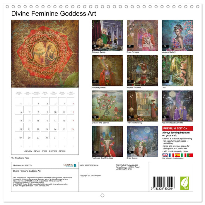 Divine Feminine Goddess Art (CALVENDO Monthly Calendar 2025)