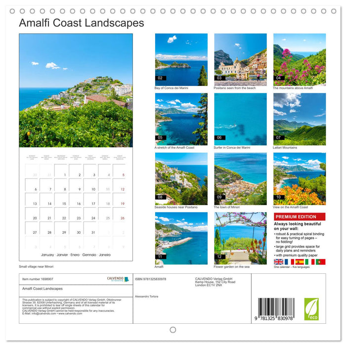 Amalfi Coast Landscapes (CALVENDO Monthly Calendar 2025)