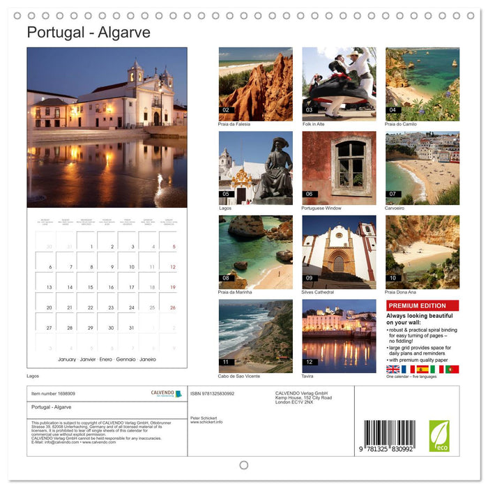 Portugal - Algarve (CALVENDO Monthly Calendar 2025)