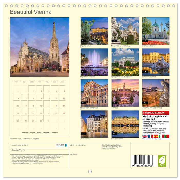 Beautiful Vienna (CALVENDO Monthly Calendar 2025)