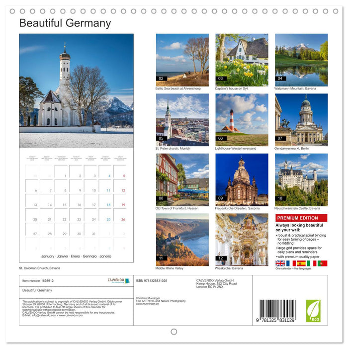 Beautiful Germany (CALVENDO Monthly Calendar 2025)