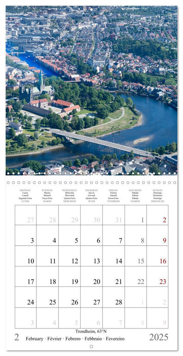 Trondheim, Tromsø, Longyearbyen (CALVENDO Monthly Calendar 2025)