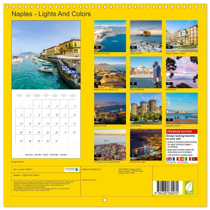 Naples - Lights And Colors (CALVENDO Monthly Calendar 2025)