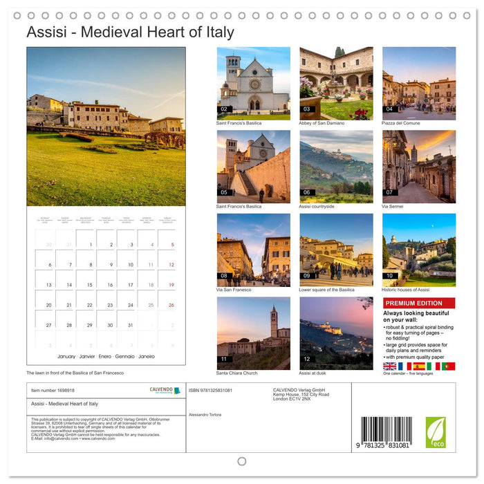 Assisi - Medieval Heart of Italy (CALVENDO Monthly Calendar 2025)