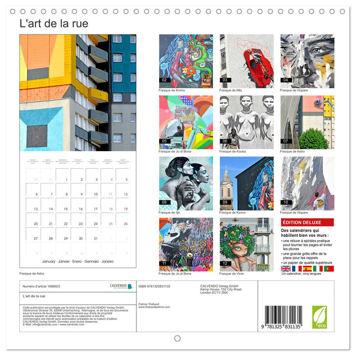 L'art de la rue (CALVENDO Calendrier mensuel 2025)