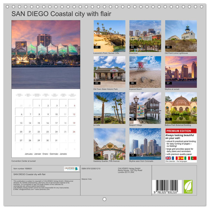 SAN DIEGO Coastal city with flair (CALVENDO Monthly Calendar 2025)