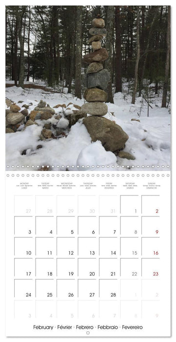 Stone Balancing at Walden Pond (CALVENDO Monthly Calendar 2025)