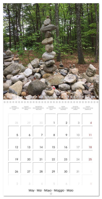 Stone Balancing at Walden Pond (CALVENDO Monthly Calendar 2025)