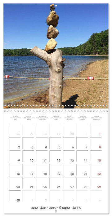 Stone Balancing at Walden Pond (CALVENDO Monthly Calendar 2025)