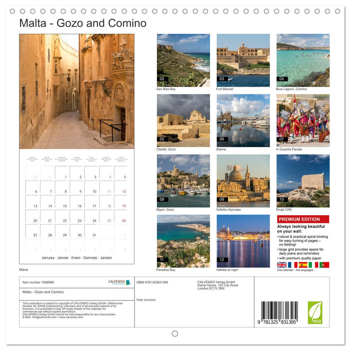 Malta - Gozo and Comino (CALVENDO Monthly Calendar 2025)