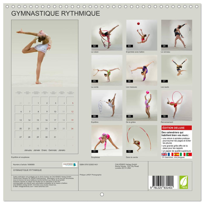 GYMNASTIQUE RYTHMIQUE (CALVENDO Calendrier mensuel 2025)