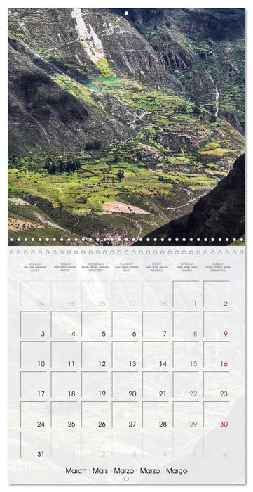 Pérou un voyage de découverte (CALVENDO Calendrier mensuel 2025)