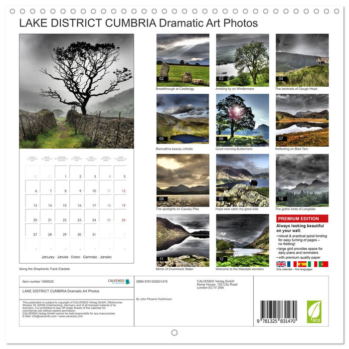 LAKE DISTRICT CUMBRIA Dramatic Art Photos (CALVENDO Monthly Calendar 2025)