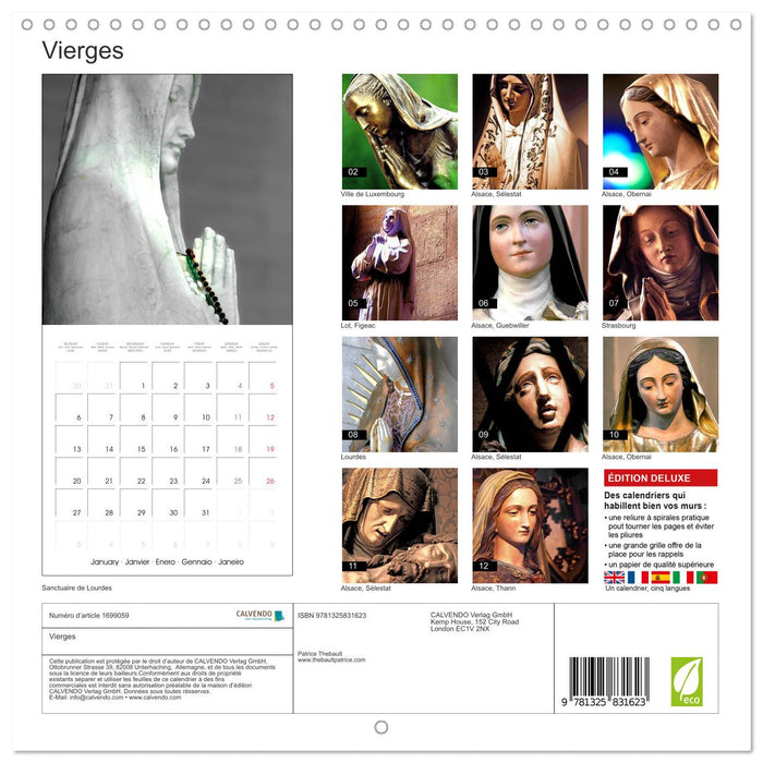 Vierges (CALVENDO Calendrier mensuel 2025)