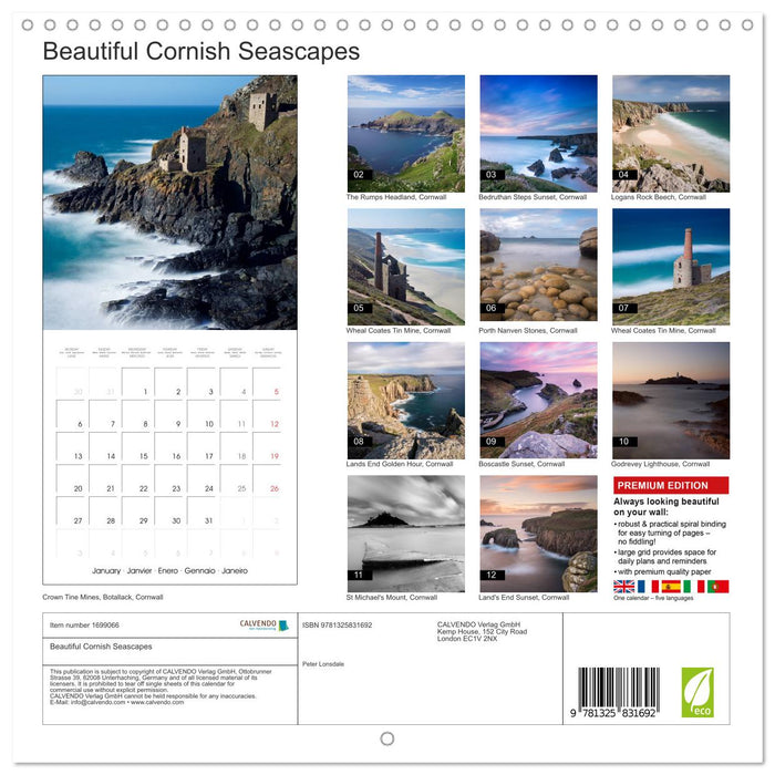 Beautiful Cornish Seascapes (CALVENDO Monthly Calendar 2025)