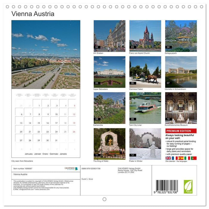 Vienna Austria (CALVENDO Monthly Calendar 2025)