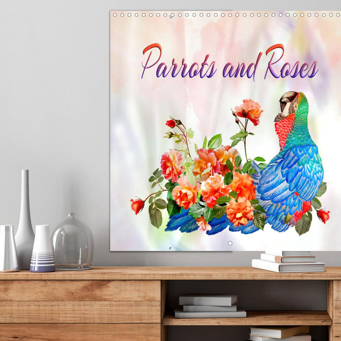 Parrots and Roses (CALVENDO Monthly Calendar 2025)