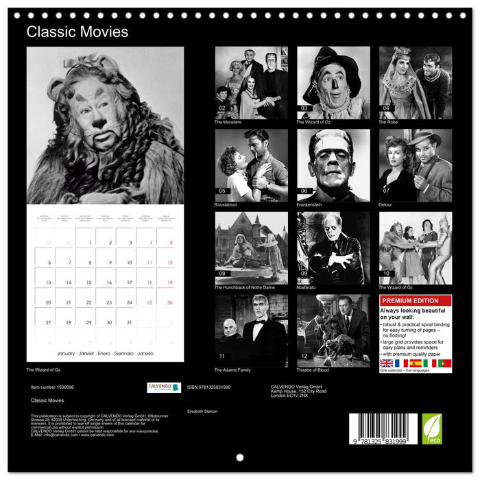 Classic Movies (CALVENDO Monthly Calendar 2025)