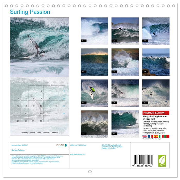 Surfing Passion (CALVENDO Monthly Calendar 2025)