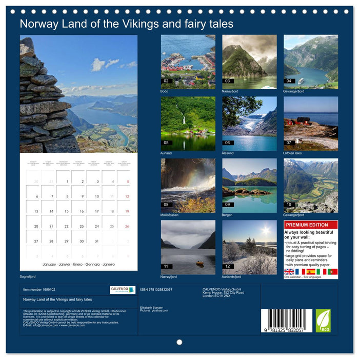 Norway Land of the Vikings and fairy tales (CALVENDO Monthly Calendar 2025)